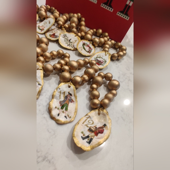 12 days of Christmas oyster shell ornaments or napkin rings Or Wine Bottle Decor - Picture 2 of 9